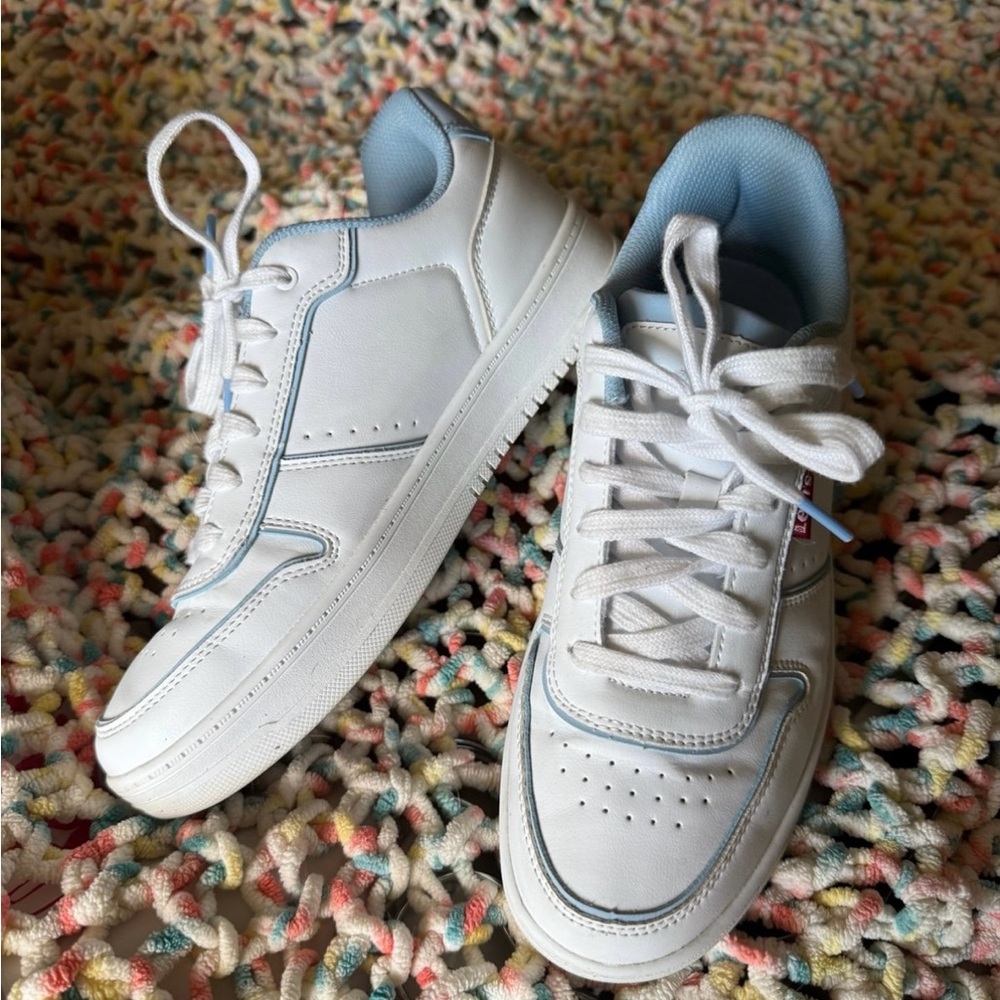 Levi's White and Light Blue Women's Sneakers